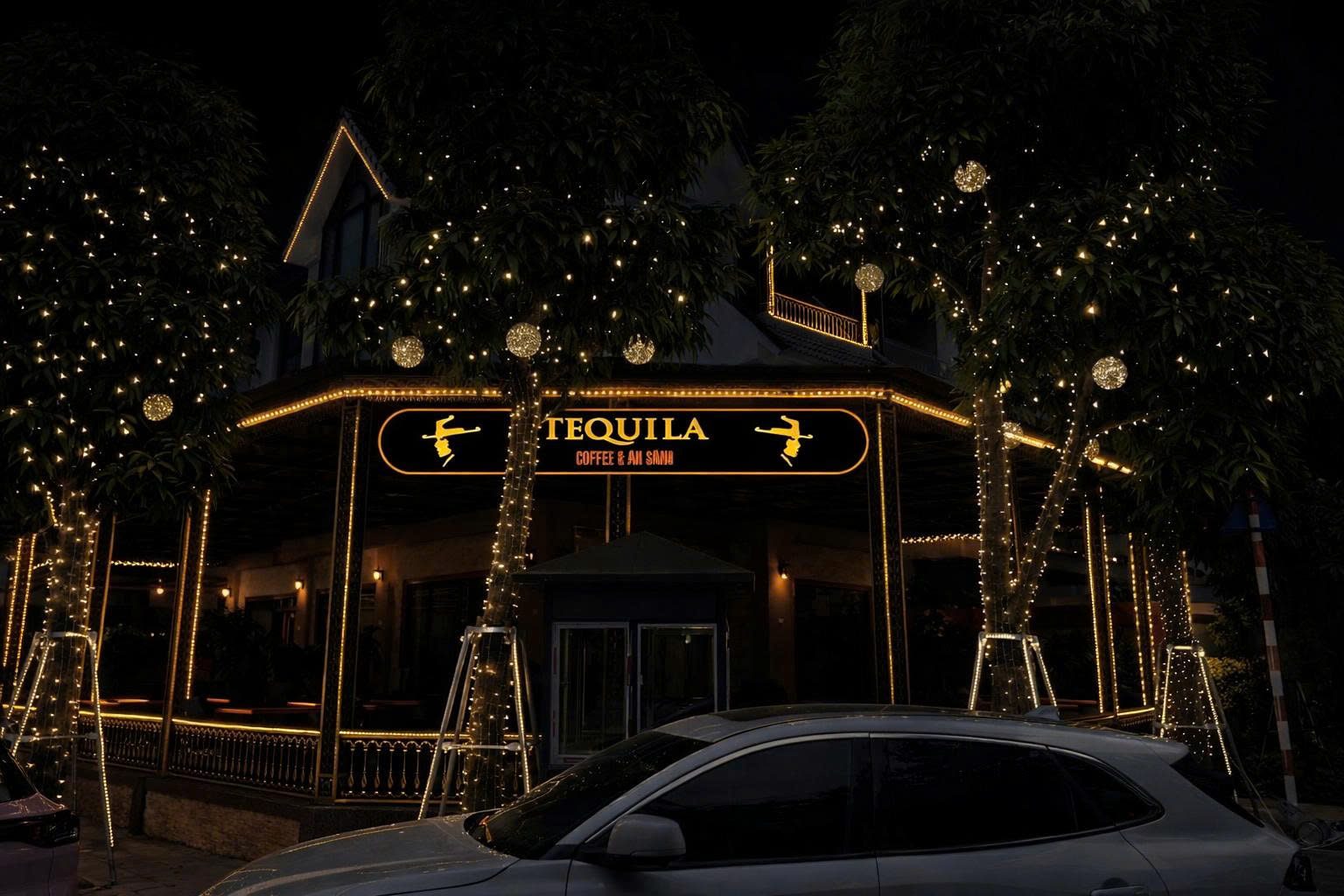 Cà phê — Tequila Coffee & Ăn sáng, mặt tiền đêm