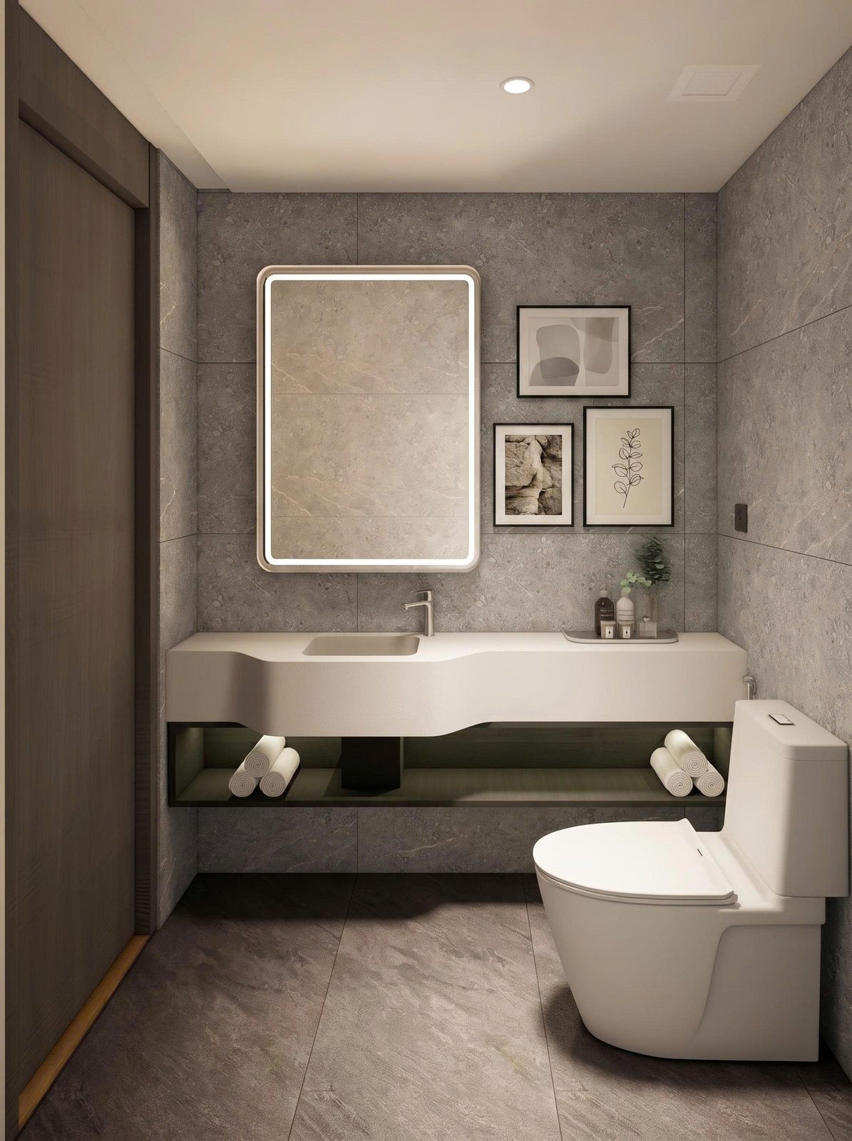 Chung cư — phối cảnh bồn tắm view biển đêm